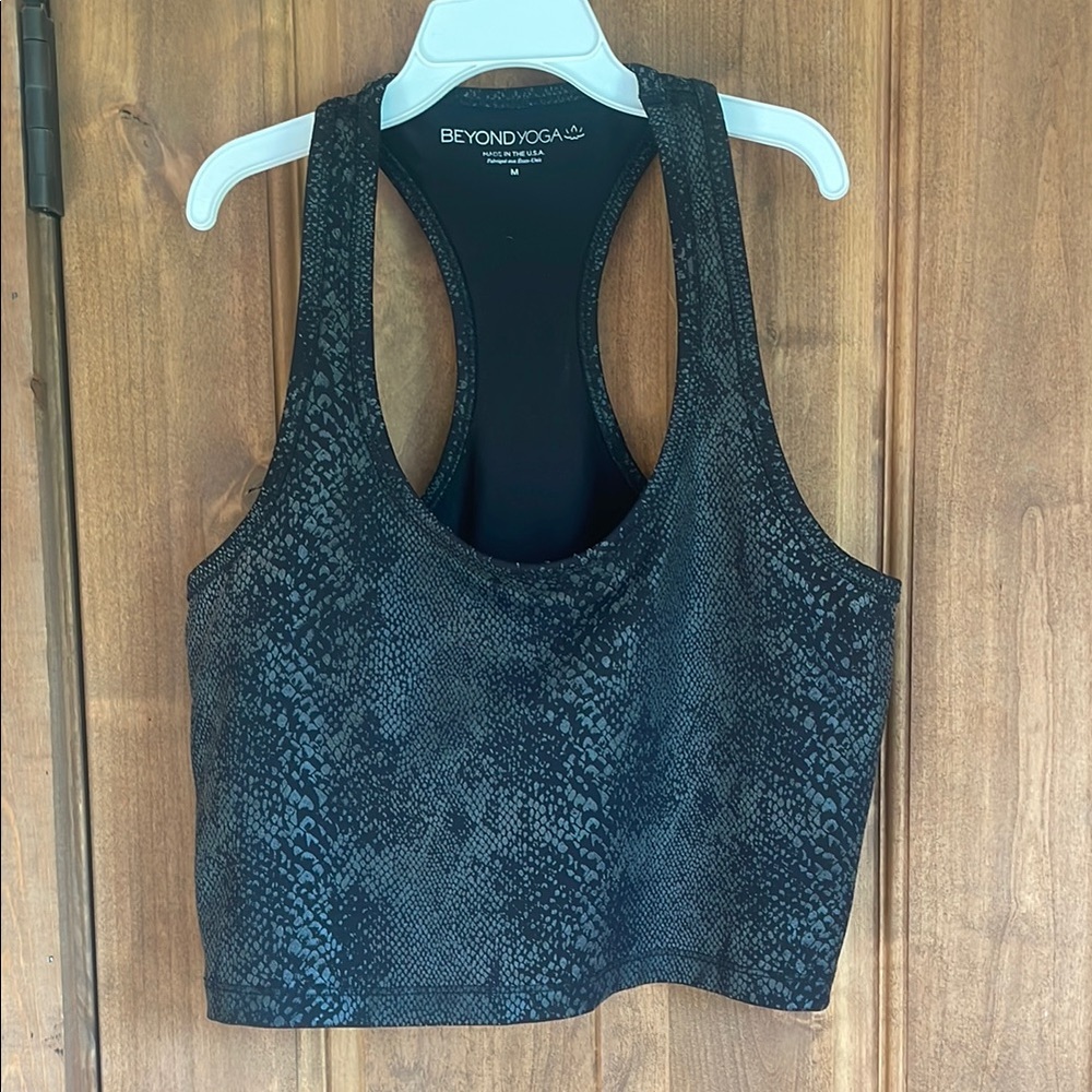 Beyond Yoga Black Snake Print Sports Bra